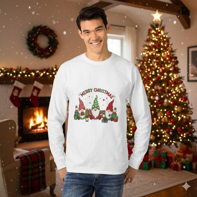 Camiseta Presentes dos Três Gnomos de Natal (Criador carregado)