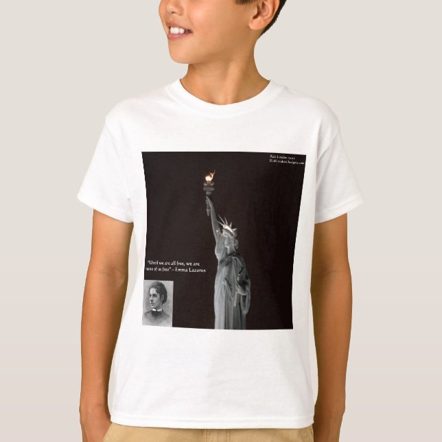 Camiseta Presentes e Cartões Emma Lazarus e Estátua da Libe (Frente)