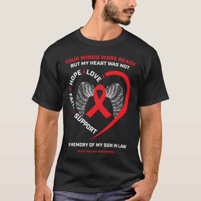 Camiseta Presentes Em Memória Do Meu Genro Doença Cardíaca  (Frente)