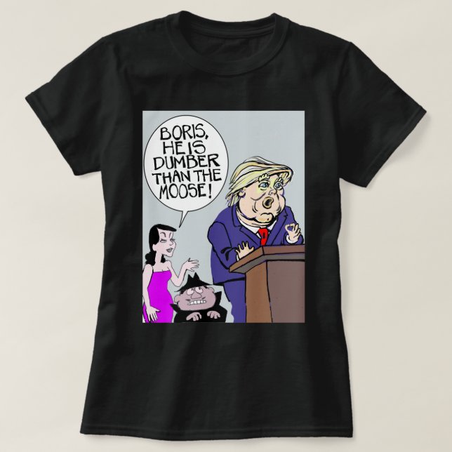 Camiseta Presentes Engraçados Para Donald Boris E Natasha. (Frente do Design)