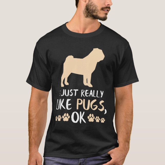 Camiseta Presentes Engraçados Pug Presentes de Mãe Pug Aman (Frente)