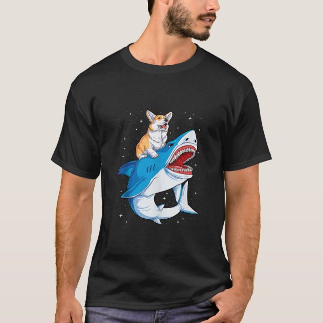 Camiseta Presentes Espaciais para Amantes de Cães Corgi Mon (Frente)