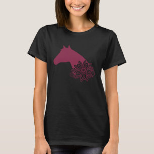 Camiseta Presentes Florais de Cavalo para Amantes de Cavalo