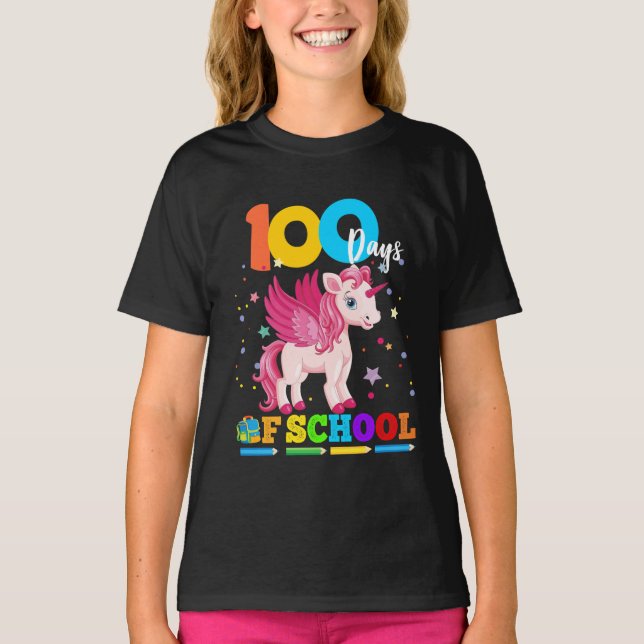 Camiseta Presentes Mais Inteligentes do Unicorn 100 Dias (Frente)