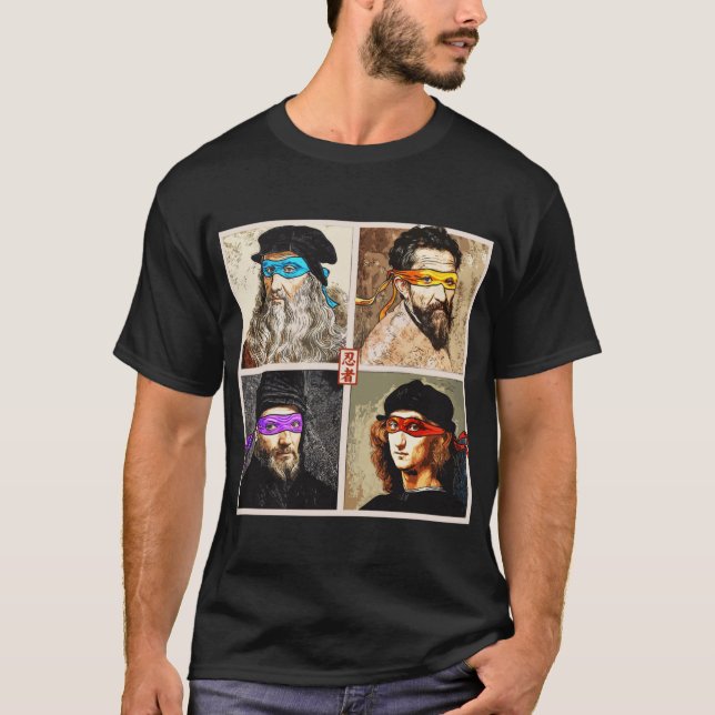 Camiseta Presentes Mestres Ninja do Renascimento (Frente)