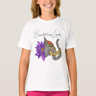 Camiseta Presentes no Sri Lanka com Elefante e Lotus