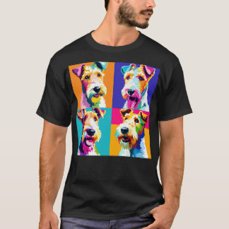 Camiseta Presentes para Amante de Arte de Cachorro Fox Terr