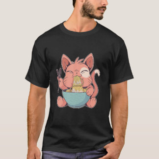 Camiseta Presentes Para Amantes De Animes Ramen Cat Neko An