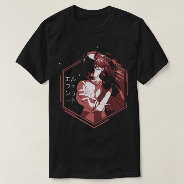 Camiseta Presentes Para Mulheres Elfen Manga Anime Manga Li (Frente do Design)