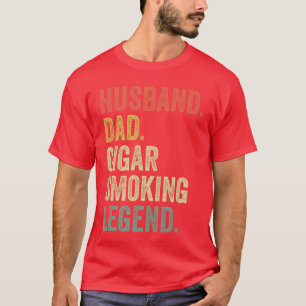 Camiseta Presentes para Pai Amante de Charuto Homens Vintag