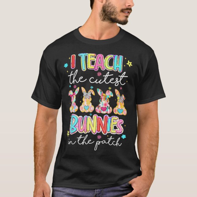 Camiseta Presentes para Professores de Páscoa Eu Ensino os  (Frente)