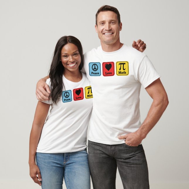 Camiseta Presentes Professores de Matemática Paz Amor Homen (Unissex)