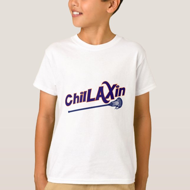 Camiseta Presentes RELAXADO do Lacrosse de Chillaxin (Frente)