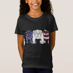 Camiseta Presentes únicos de bandeiras americanas do Bulldo