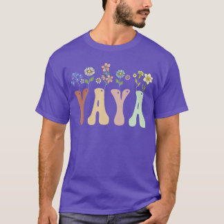 Camiseta Presentes Yaya Mulheres Design Floral de Flor Silv