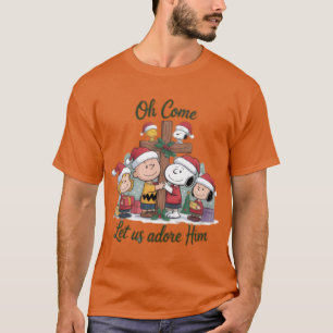 Camiseta Presépio Peanuts Natal Unissex vintage