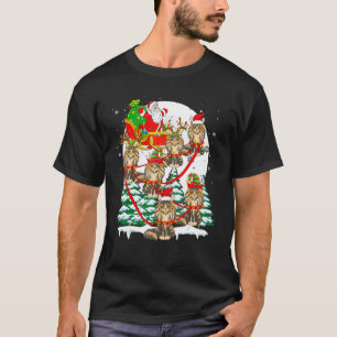 Camiseta Presépio Reno Maine Coon Gatos Natal Gato Próprio