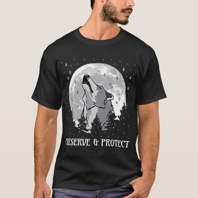 Camiseta Preservação e proteção dos lobos e do pólvora (Frente)