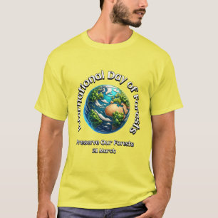 Camiseta Preservar As Nossas Florestas. Dia Internacional d