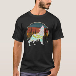 Camiseta Preservar e proteger abstrato de lobo branco NP