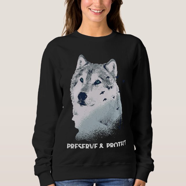 Camiseta Preservar e Proteger lobos e matilhas de lobos (Frente)