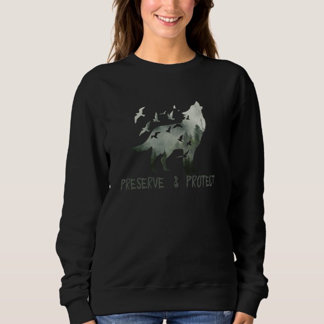 Camiseta Preservar e proteger o Lobo do Parque Nacional (Frente)