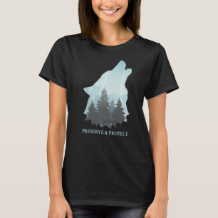 Camiseta Preservar e proteger os lobos e os lobos Conserv