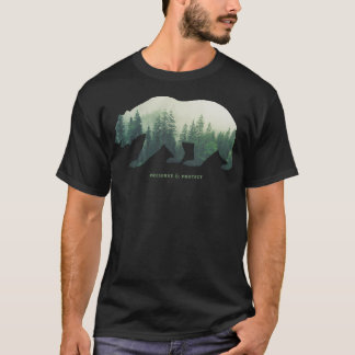 Camiseta Preservar proteção da natureza Exposição dupla à l