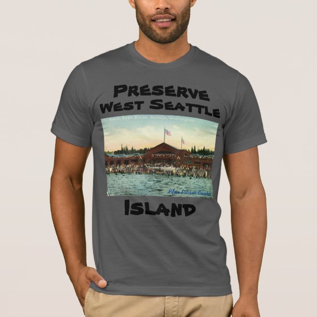 Camiseta Preservar West Seattle Island Alki Beach Bath Hous (Frente)