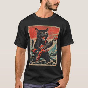 Camiseta Preserve o Rock Guitarrista Vintage Gato Estilo de