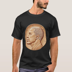 Camiseta Presidente Barack Obama Medalha Moedas Negras-Cami