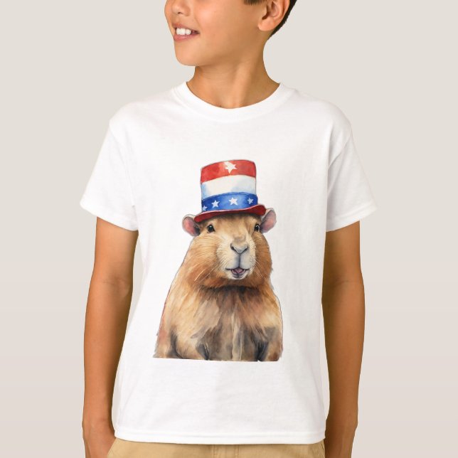 Camiseta Presidente Capybara - Amantes de os animais divert (Frente)