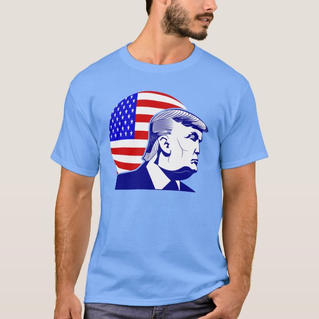 Camiseta presidente da bandeira americana donald trump (Frente)