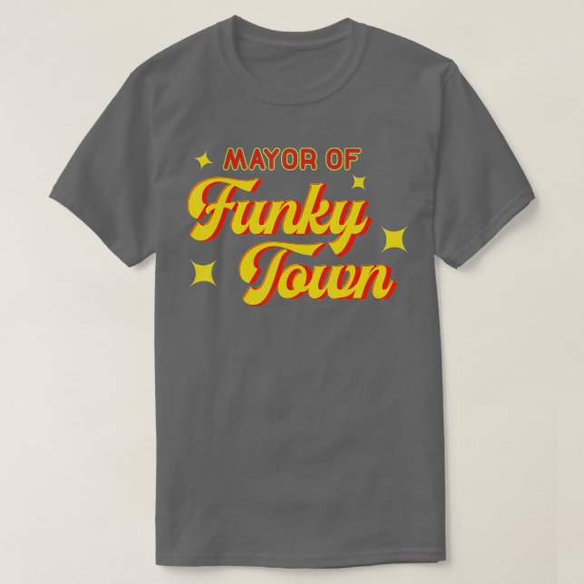 Camiseta Presidente da Câmara de Funky Town Disco Funk Retr (Frente do Design)