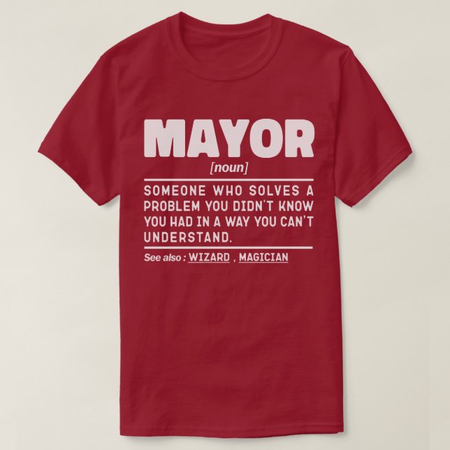 Camiseta Presidente da Câmara Noun Definição Engraçado Trab (Frente do Design)