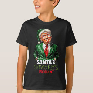 Camiseta Presidente Favorito do Papai Noel Divertido Trump
