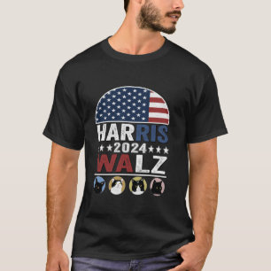 Camiseta Presidente Kamala Harris Gato Engraçado Senhoras H