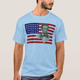 Camiseta Presidente Lincoln com a bandeira de união de 35