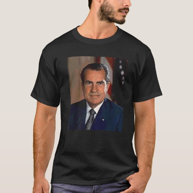Camiseta Presidente norte-americano Richard Nixon Portrait (Frente)