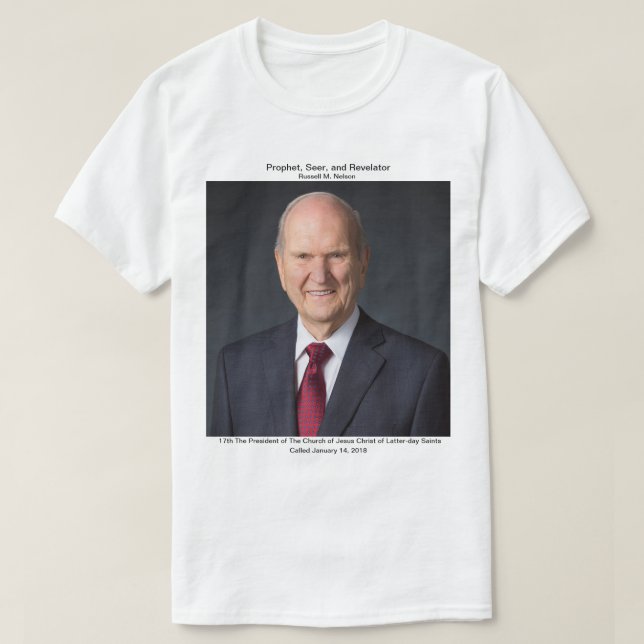 Camiseta Presidente Russell M. Nelson (Frente do Design)
