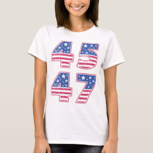 Camiseta Presidente Trump 45 47 Vermelho Branco Az