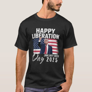 Camiseta Presidente Trump Declara Feliz Dia da Libertação