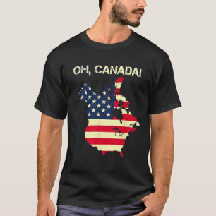 Camiseta Presidente Trump Dizendo: Canadá Mapa bandeira ame
