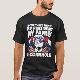 Camiseta Presidente Trump Family Cornhole MAGA Bean Bag jul