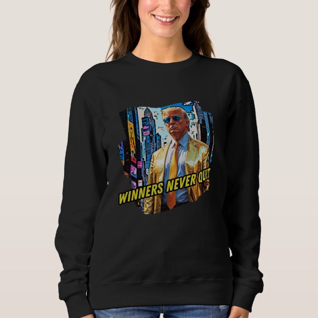 Camiseta Presidente Trump - Vencedores Nunca Sair (Frente)