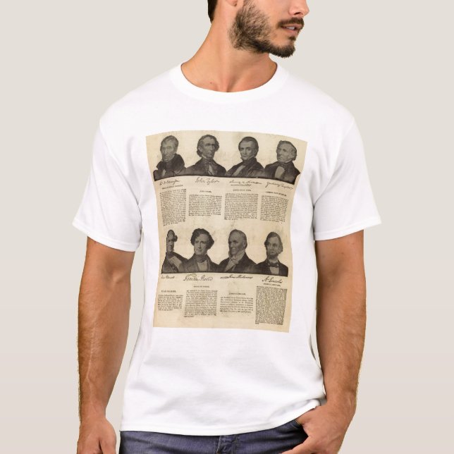 Camiseta Presidentes E.U., autógrafos, biografias (Frente)