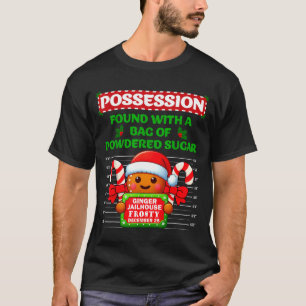 Camiseta Presidiário Engraçado de Biscoito de Natal Família