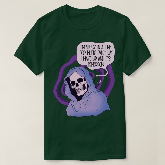 Camiseta Preso em um loop de tempo (Frente do Design)