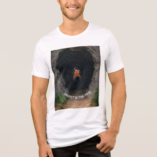 Camiseta "Preso na Rede" Gráfico de Teia de Aranha Cibernét