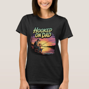 Camiseta Preso no Papai – Arte Retro de Pesca Pai e Filho